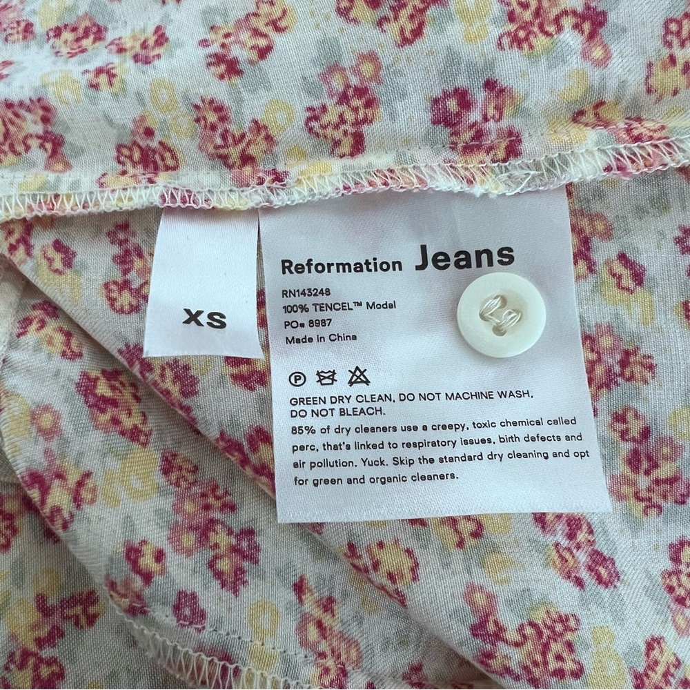 REFORMATION JEANS Denise Carnation Floral Midi Dress Size XS Preloved - Picture 6 of 6